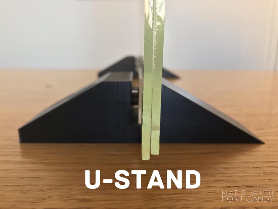 u-stand on glass (side view)