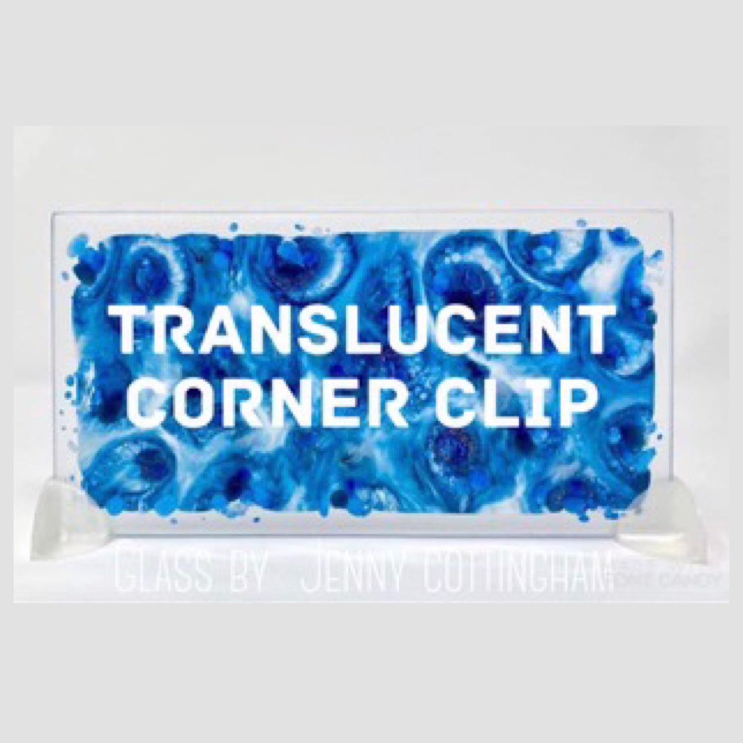 Translucent corner slips on glass