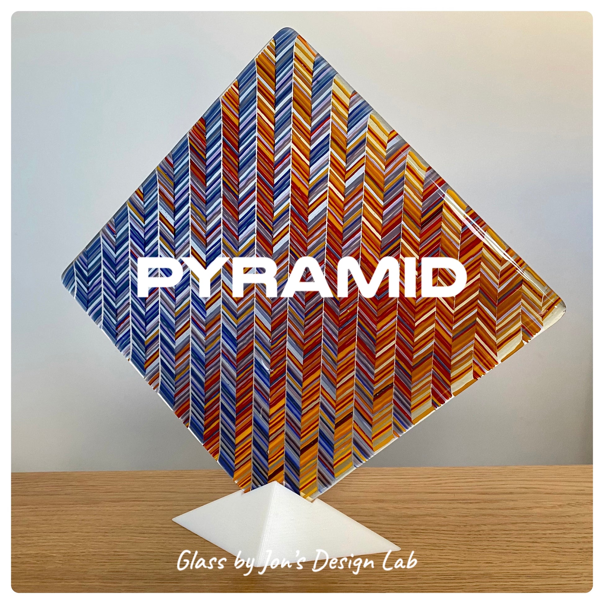 Pyramid stand on glass